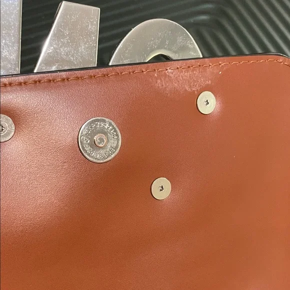 Zara Brown and White Chain Crossbody Bag - Picture 9 of 16